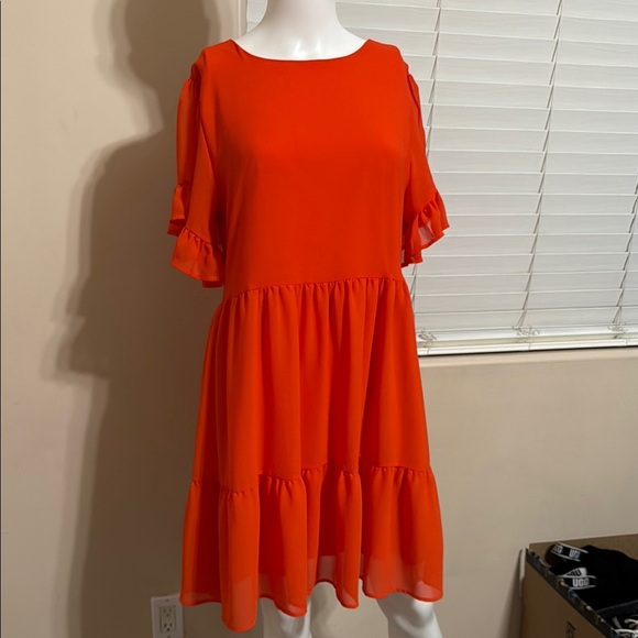 Beautiful Sam Edelman Orange Ruffle Dress - Picture 1 of 6